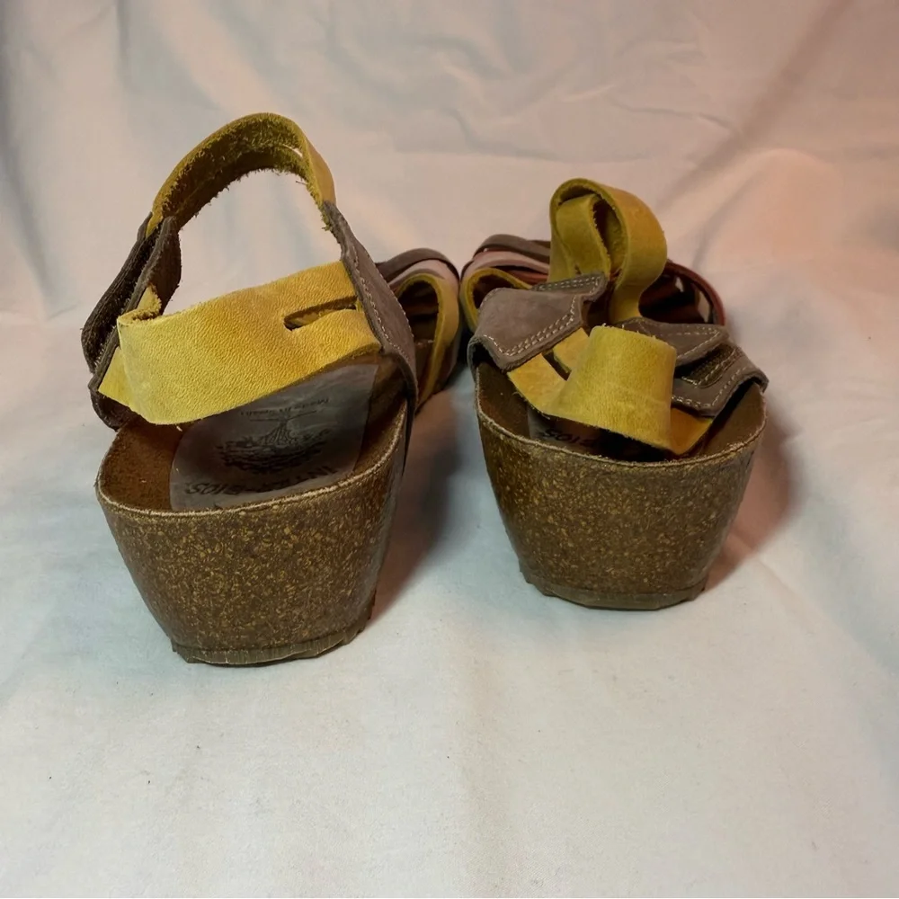 Women’s Multi-Striped Suede Comfort Sandals - Multi - Picture 4 of 8